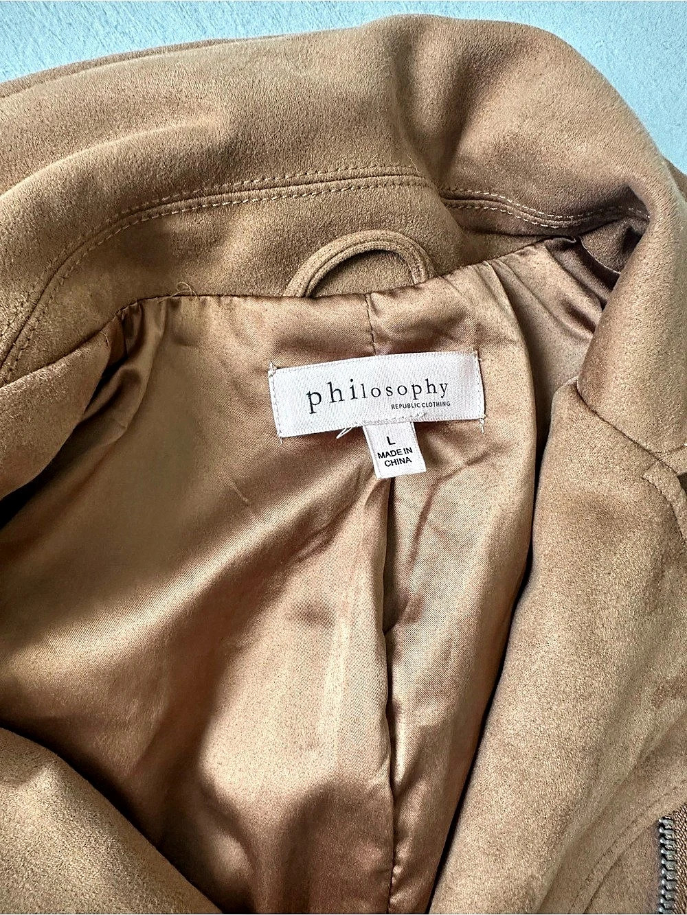 philosophy Faux Moto Jacket in Orange Size Large Like New - Picture 2 of 5